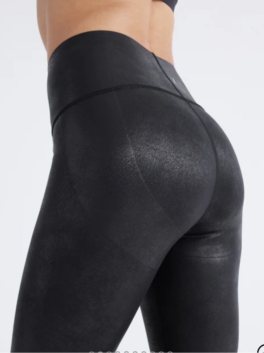 Knix The Birds Papaya Faux Leather Sculpt Legging Black Large